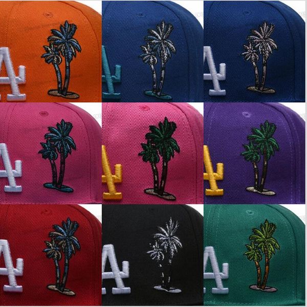 2024 25 couleurs hommes baseball snapback chapeaux hip hop noir bleu rose violet LA palmier sport taille libre casquettes réglables chapeau cousu 50e patch novembre 7-03