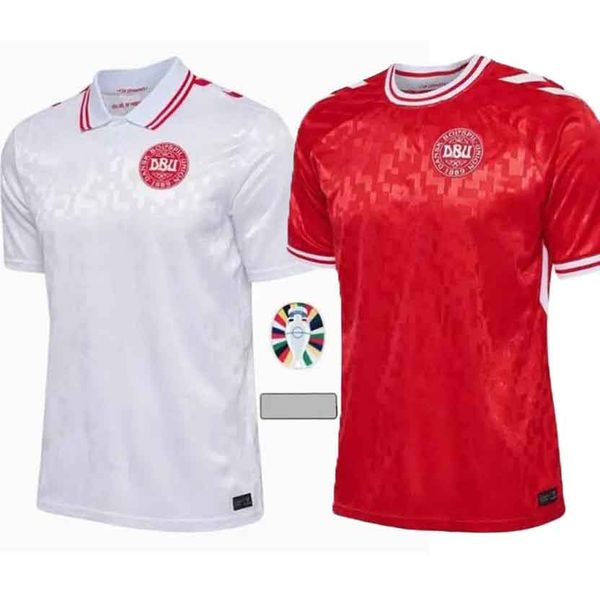 2024 25 Jerseys de football du Danemark Eriksen Home Red Away White 24 25 Hojbjerg Christensen Skov Olsen Braithwaite Dolberg Football Shirts Uniforms