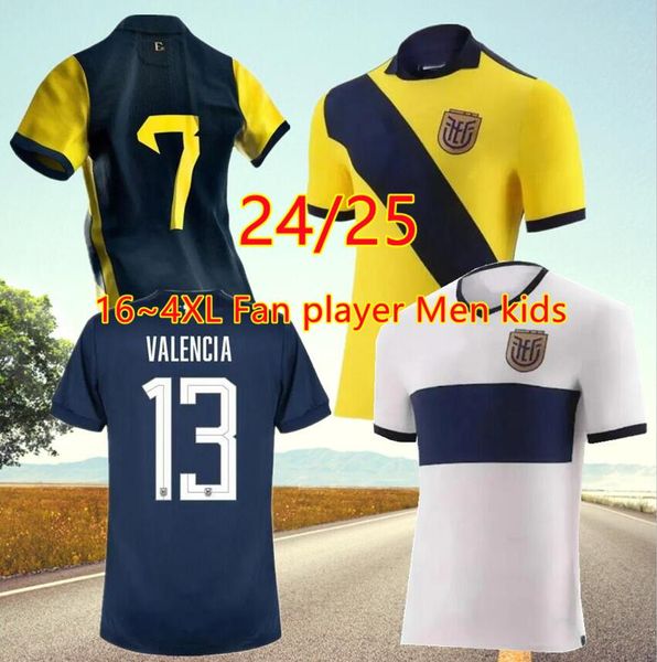 2024 25 Ecuador Estupinan Plata Camisetas de fútbol para hombre 24 25 CARDONA VALEMNCIA Martínez Hincapie D. Palacios M. Caicedo Local Visitante Tercera camiseta de fútbol Copa América CORRAL