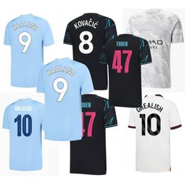 2024/25 HAALAND Mans CiTies Soccer Jersey 2025 Dragon KOVACIC GREALISH DE BRUYNE J. ALVAREZ BERNARDO Hommes FODEN RODRIGO DOKU Maillot de football Kit enfants