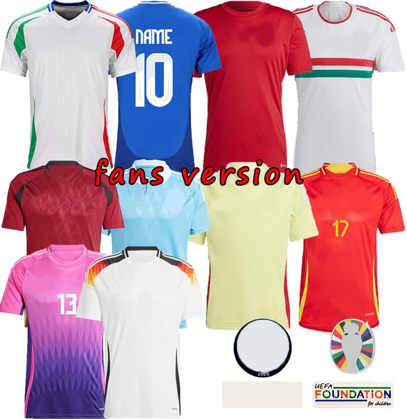 2024/25 Home and Away Men Kit Kit Football Shirts Team Football Football Team Lukaku de Bruyne Muller Kimmich ANSU FATI FOOTBALL MAISEY GAVI Version des fans italiens Sane Gavi