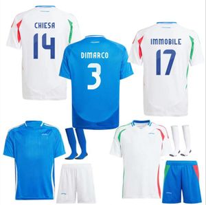 2024 25 Italys Soccer Jerseys Italian Jersey Scaca Immobile Chiesa Football Shirts Raspadori Jorginho Verratti Maglia Italiana National Team Kit