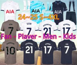 2024 25 Maddison Son Soccer Jerseys Kulusevski Richarlison Kulusevski 2023 2024 Romero Veliz van de Ven Bissouma Tottenham voetbalkit Shirt Spurs Top Min Kids Sets