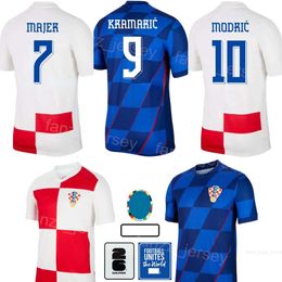 2024-25 Équipe nationale Croacia 7 Majer Soccer Jersey Man Euro Cup 9 Kramaric 13 Vlasic 17 Petkovic 4 Gvardiol 22 Juranovic 10 Modric 8 KoTacic Football Shirt Kits