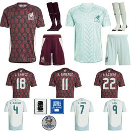 2024-25 Équipe nationale Mexique 4 Alvarez Soccer Jerseys Man Youth Copa America Chavez Pineda Quinones Gallardo Vasquez Lozano Martin Rodriguez Ochoa Football Shirt