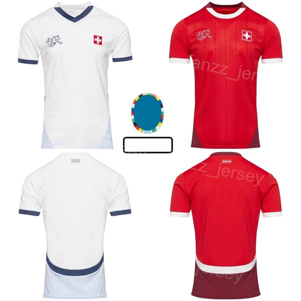 2024-25 Equipo Nacional Suiza 23 Shaqiri Soccer Jerseys Euro Cup Schar Ndoye MVOGO Freuler Widmer Okafor Amdouni Rodriguez Seferovic Zuber Camisa de fútbol Kits