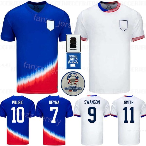 2024-25 National Team USA 5 Robinson Soccer Jersey Man Copa America 7 Reyna 14 Wright 9 Pepi 4 Adams 1 Turner 10 Pulisic 11 Aaronson United States Shirt Kits