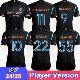 2024 25 New York City FC Player Version Mens Soccer Jerseys Risa Bakrar Wolf Carrizo Keaton Sands Perea Away Short Football Shirt