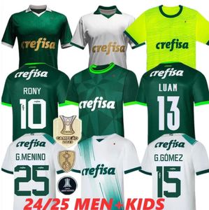 2024/25 Palmeiras Soccer Jersey 2025 Endrick Dudu Ze Rafael Rony Shirt Football Mens G.Gomez Breno Lopes Atuesta R. Veiga G.Menino Uniforme Kid Kit Kit