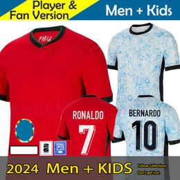 2024 25 Portuguesa Portugal Soccer Jerseys FERNANDES RONALDO Cristiano Portugieser 2024 Euro Cup Football Shirts Hommes Enfants Kit Équipe B.FERNANDES JOAO FELIX Al Nassr FC