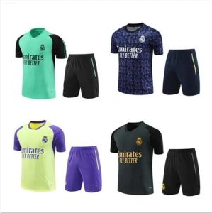 2024 25 REAL MADRIDS SECT TRACK TRACHING Suit 23/24 Benzema Men and Kids Kids Short Vest Football Football Training Costume Chandal Fut
