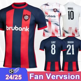 2024 25 San Lorenzo Mens Soccer Jerseys Campi Hernandez Ferreira Giay Barrios Perruzzi Home Away Football Shirt Short Sheeve Adult Uniforms