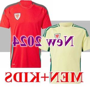 2024 25 Wales Voetbalshirts BALE silson ALLEN RAMSEY world National Team cup Rodon VOKES Thuisvoetbalshirt Korte mouw Uniformen voor volwassenen fans spelersversie