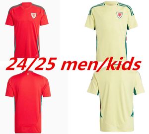 2024 25 Wales Voetbalshirts BALE WILSON ALLEN RAMSEY World National Team cup Rodon VOKES Thuisvoetbalshirt Korte mouw Uniformen voor volwassenen fans spelerversie 999