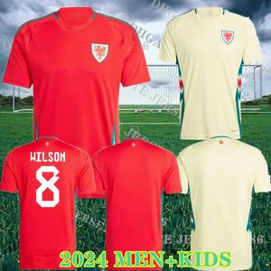 2024 25 Wales Voetbalshirts BALE WILSON ALLEN RAMSEY world National Team cup Rodon VOKES Thuisvoetbalshirt Korte mouw Uniformen voor volwassenen