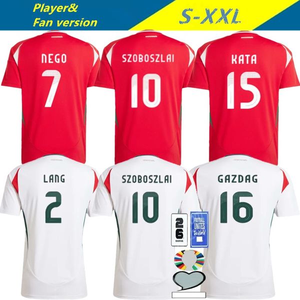 2024 / 25Hungary Mens Soccer Jerseys Team National Szoboszlai Lang Szalai Gazdag Sallai Nagy Home Awsefootball Shirts à manches courtes uniformes adultes à manches courtes