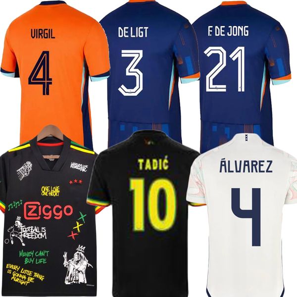 2024 25NETHERALS MEMPHIS SOCCER JERSEY 2024 HOLLAND CLUB JERSEYDE Ligt Virgil Dumfries Bergvijn Shirt Klaassen Blind Bob Marley Football Fan Version Shirts