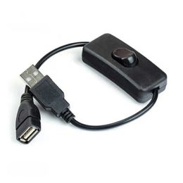 2024 Câble USB 28cm avec interrupteur ON / OFF Câble Extension Toggle pour lampe USB Ligne d'alimentation du ventilateur USB Adaptateur de vente à chaud durable pour le câble d'extension du ventilateur USB