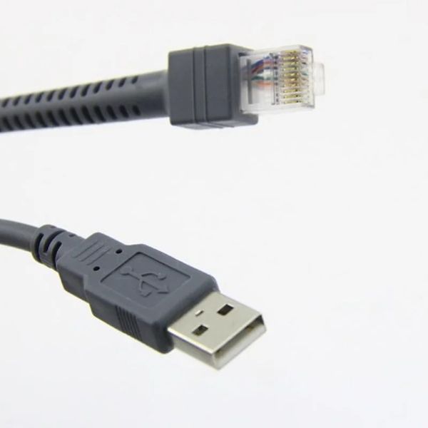 2024 2M USB vers RJ48 RJ50 Scanner Data Cable pour LS1203 LS2208 LS4208 LS3008