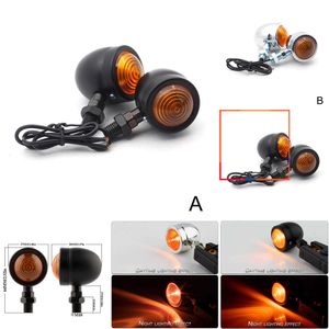 2024 2pcs Bullet Metal Motorcycle Turn Signals indicateur Lampe de lumière pour Harley Retro Motorcycle Lights