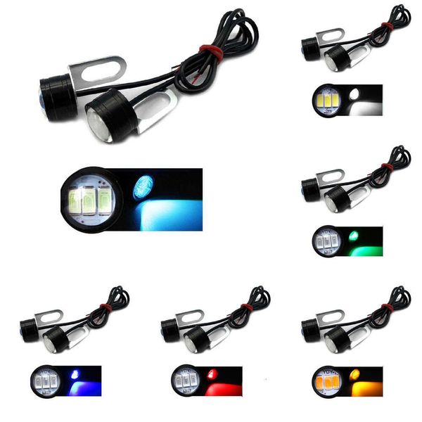 2024 2pcs Eagle Eye Daytime LED LED Luz brillante DRL Conducción Reversa Backup Light Motorcycle Lámpara Floglight Lightlight