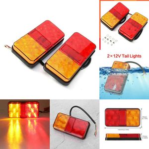 2024 2pcs LED étanche d'éclairage des feux arrière RV Campeur de remorque camion arrière Tourne arrière Signal lampe Plaque arrière inverse arrière 12V