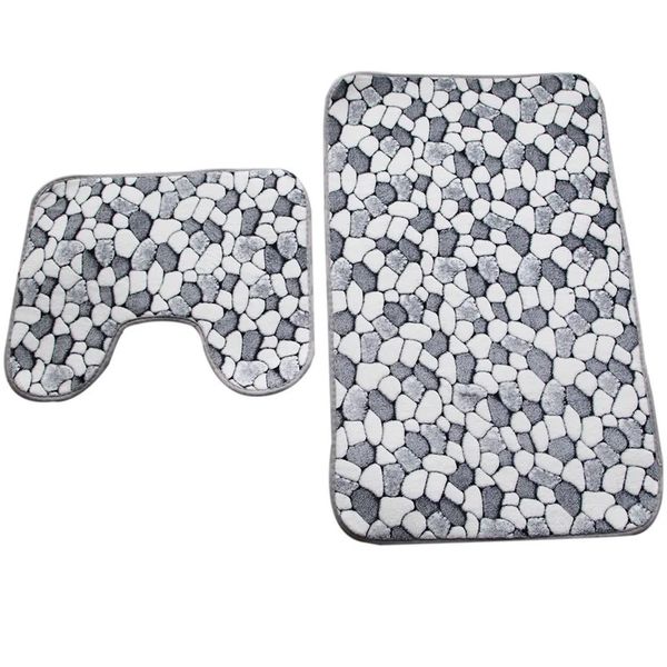 2024 2pcs / ensemble pavé de salle de bain pavé de salle de bain ensemble flanelle antidérapante tapis de bain de salle de bain de salle de bain toliét tapis lavable