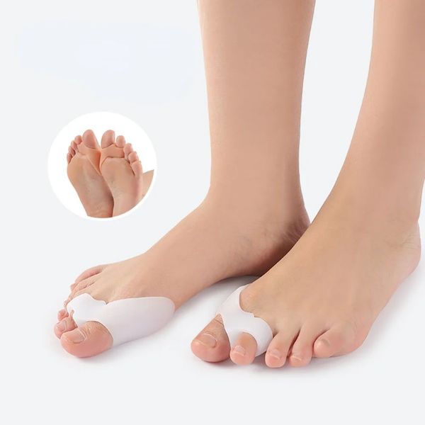 2024 2pcs silicona gel pulgar corrector bunión pequeño dedo de los pies separador hallux valgus dedo dedo alivio de cuidado del pie