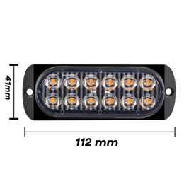 2024 2x camión 12V 24V 6SMD LED STRABE Luz de advertencia Luz estroboscópica parpadeante Lámpara de baliza de coches Amber Amarillo White Traffic - For