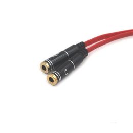 2024 3.5 One Point Dos auriculares Micrófono Audio Cable Splitter One para dos pares de línea Adaptador de auriculares Cable para el adaptador de auriculares