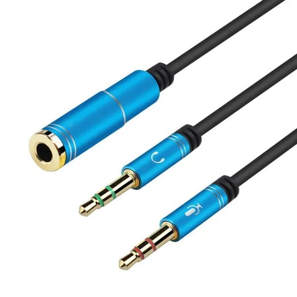 2024 3.5 mm Jack Micrófono Auriculares Audio Splitter Cable de extensión Aux Femenino a 2 auriculares masculinos para la computadora del teléfono L1 para el cable de extensión de audio