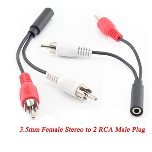 2024 3,5 mm RCA vrouwelijke connectoraansluiting stereokabel y plug naar 2 RCA mannelijke adapter 3.5 Audio aux socket connector naar hoofdtelefoonmuziek draadfor 3,5 mm audio -adapter