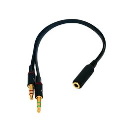 2024 3,5 mm TRRS -adapter 2 mannelijk 1 vrouwelijke mini 3,5 mm jack 4 pin splitter stereo audiomicrofoon platte kabelbus naar 2 3PIN connector voor