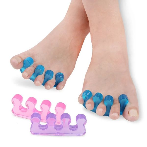 2024 3 pares de silicona suave para separar el separador de gel separador de dedo flexible de silicona forma suave para la herramienta de uñas de pedicura de manicura - para