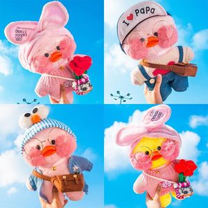 2024 30 CM Roze lalafanfan Kawaii Cafe Mimi Gele Eend Knuffel Schattige Gevulde Pop Zacht Dier Poppen Kids Kawaii Knuffels Rag