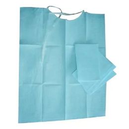 2024 30pcs / sac Matériaux dentaires dentaires Neckerchief de dents dentaire en papier bleu écharpe des serviettes de boutique de laçage pour les dossiers dentaires jetables