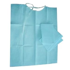2024 30 stcs/tas tandheelkundige materialen Tandwijd wegwerp Nekhoofd Dental Blue Paper Sjaalshanddoeken Placing Bibs voor wegwerp tandheelkundige slabbetjes
