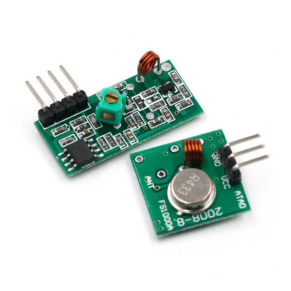 2024 315 433 MHz 315MHz 433MHz RF Transmisor y kit de enlace del receptor Forarduino Módulo de control remoto inalámbrico Módulo de voltaje de la placa1.Para Arduino RF Transmisor