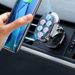 2024 360 Roteerbare magnetische auto -telefoonhouder Magnet Smartphone Ondersteuning GPS Foldable Telefoonbeugel in de auto voor iPhone Samsung Xiaomi LG - voor