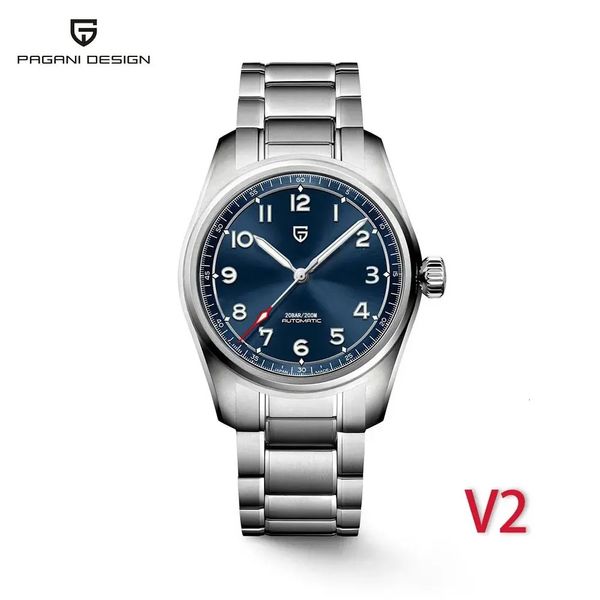 2024 38 mm Pagani Design Top Brand Mens Mens Pilot Automatic Mechanical Watches NH35A Sapphire imperméable 200m montre des hommes 240408