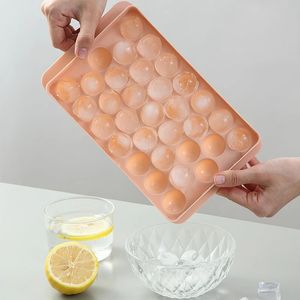 2024 bandeja de cubo de hielo de hielo 3D 3D con tapa de plástico Diamond Diamond Molde Refrigerador esférico de bricolaje Diy Herramientas de cocina Herramientas para la pelota de hielo