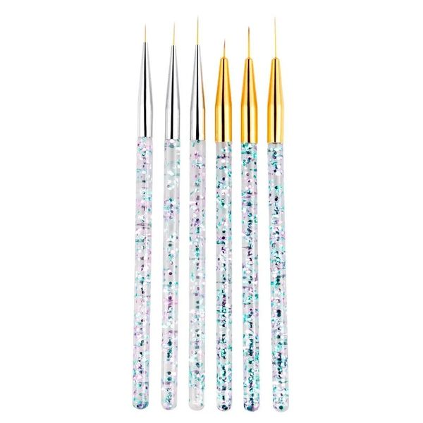 2024 3pcs Acrylique French Stripe Nail Art Liner Brush Set 3d Tips Manucure Ultra-Thin Line Drawing Pen Uv Gel Brushes Painting Tools For Nail