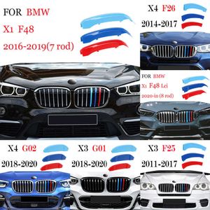 2024 3 pièces calandre de voiture M puissance pour BMW X1 E84 F48 X3 F25 G01 X4 F26 G02 X5 E70 F15 G05 X6 E71 F16 bandes de garniture de calandre avant de course