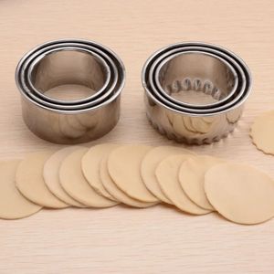 2024 3pcs outil de coupe de pâte en forme de fleur ronde gadgets Gadgets en acier inoxydable Cutter Portables Dumpling