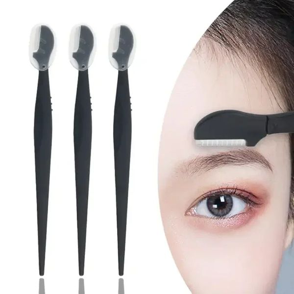 2024 3pcs/set Cowerbow Razor Facial Remover Ridimer Cilómero Cuchón de maquillaje Cuero para mujeres Razor con cuchillo para la gorra Brochas para