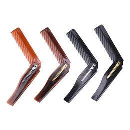 2024 4 kleuren 170 x 20 x 10 mm opvouwbare haarkam pocket clip haar snor baard baard kombaar haarstyling gereedschap kamel kammen voor pocket clip haarkam