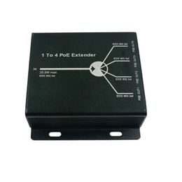 2024 4 puertos IEEE802.3at 25.5W Extender / repetidor Poe para la cámara IP extender la distancia de transmisión de 120 m con 10/100m Portslan Port Poe Repetidor Puerto Poe Repetidor