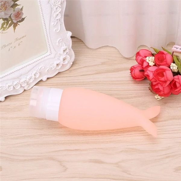 2024 48/90 ml sirène portable portable mignon rechargeable de voyage en silicone en bouteille vide gel de douche de douche sous-colle