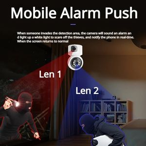 2024 4MP Dual Lens WiFi Camera Dual Screen Baby Monitor Auto Tracking Ai Human Detection Home Home SecUiryt CCTV VIDEO