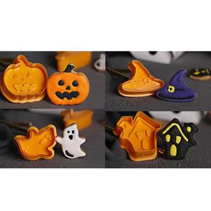 2024 4pcs/set Halloween Cookie Cutter B IScuit Cookie Cutters B ISCuit Mold Cookie Cutters Decoreren Tool Emporte stuk Patisserie